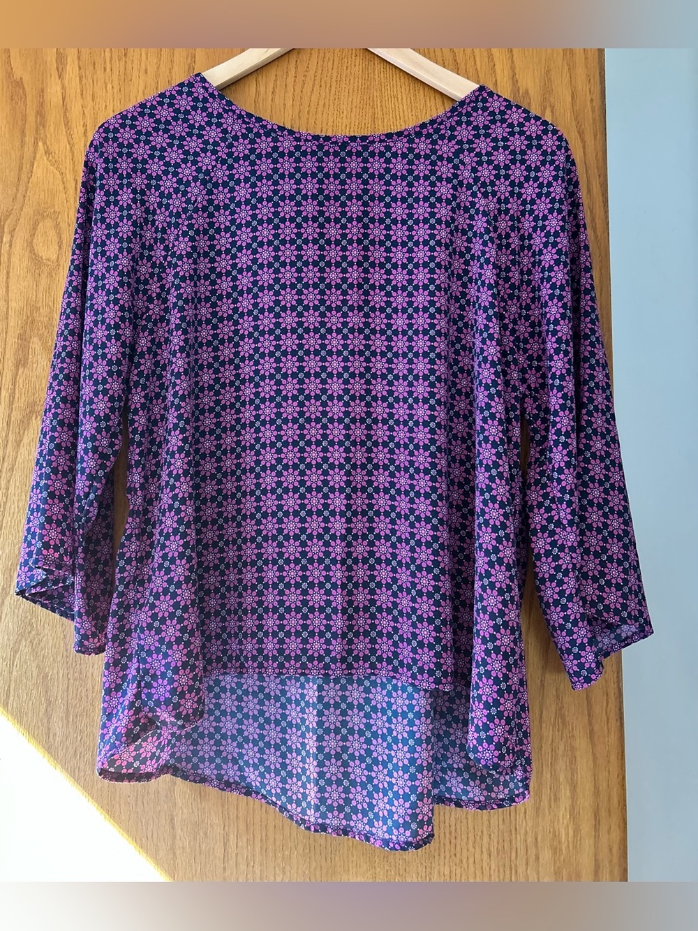 Purple Floral-Print Women’s Top